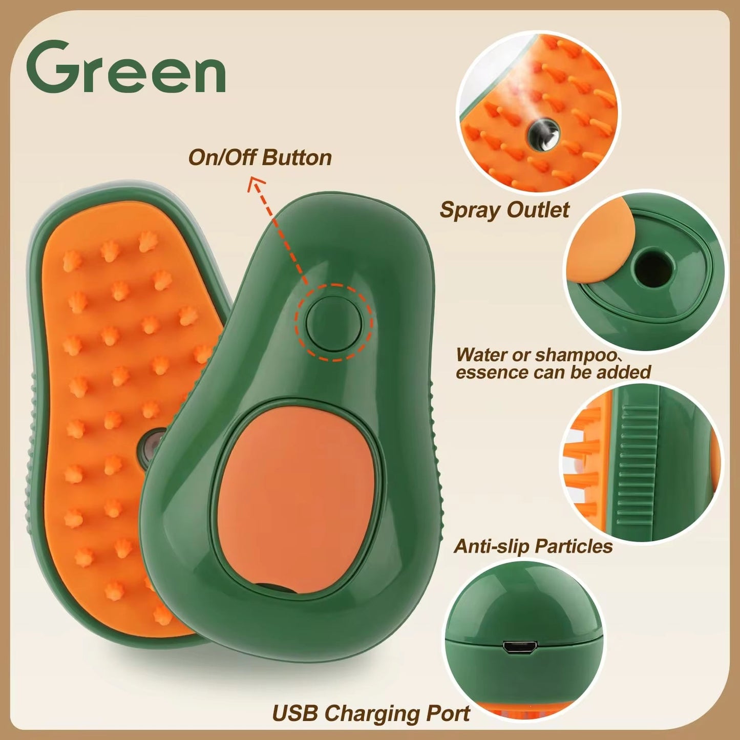 Ultimate 3-in-1 Electric Pet Grooming Brush - Cat & Dog Hair Removal with Massage & Steam Spray Function