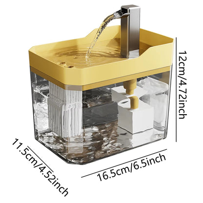 Automatic Cat Water Fountain with USB Pump - Transparent Design, Anti-Dry Burning, and Recirculating Filtered Water Dispenser