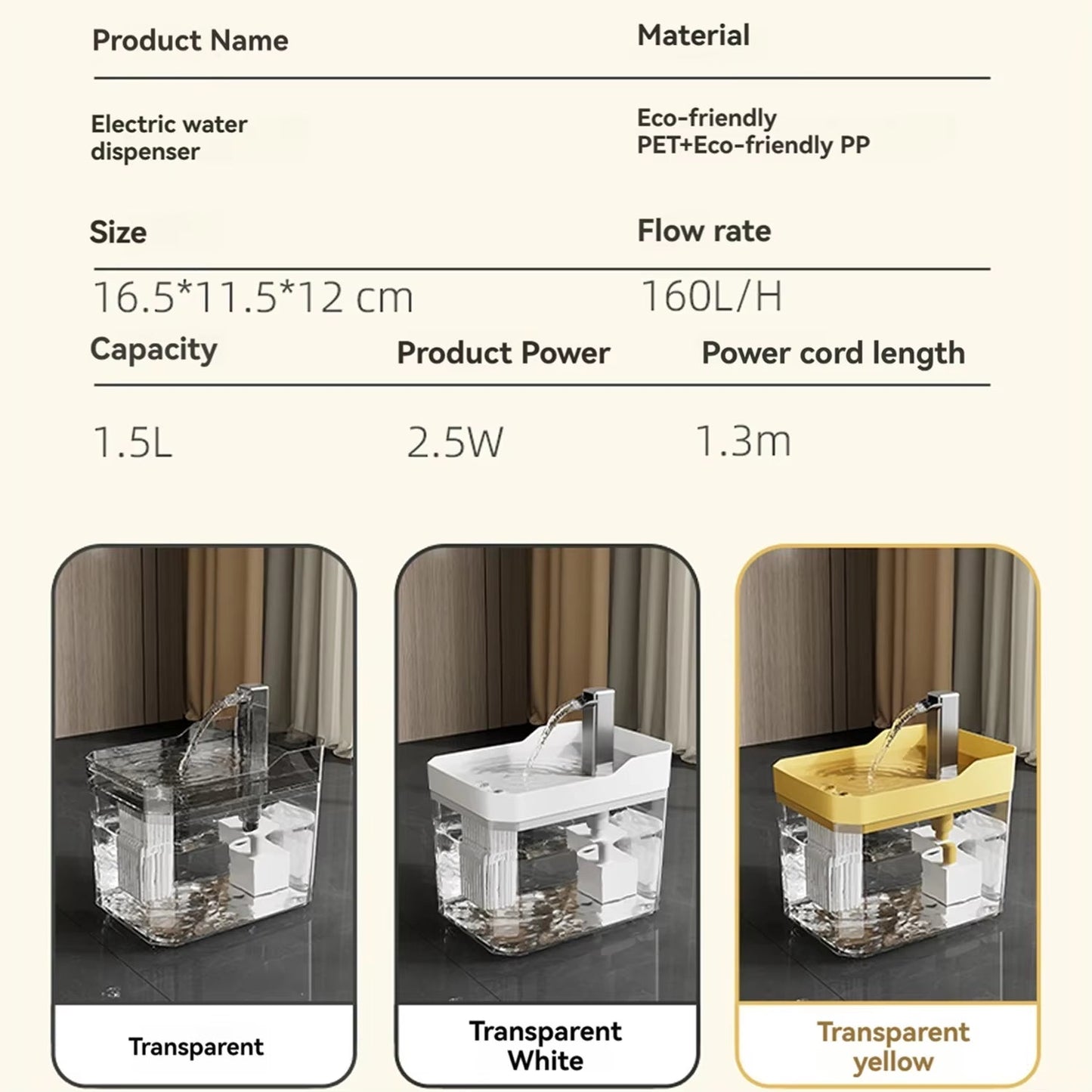 Automatic Cat Water Fountain with USB Pump - Transparent Design, Anti-Dry Burning, and Recirculating Filtered Water Dispenser