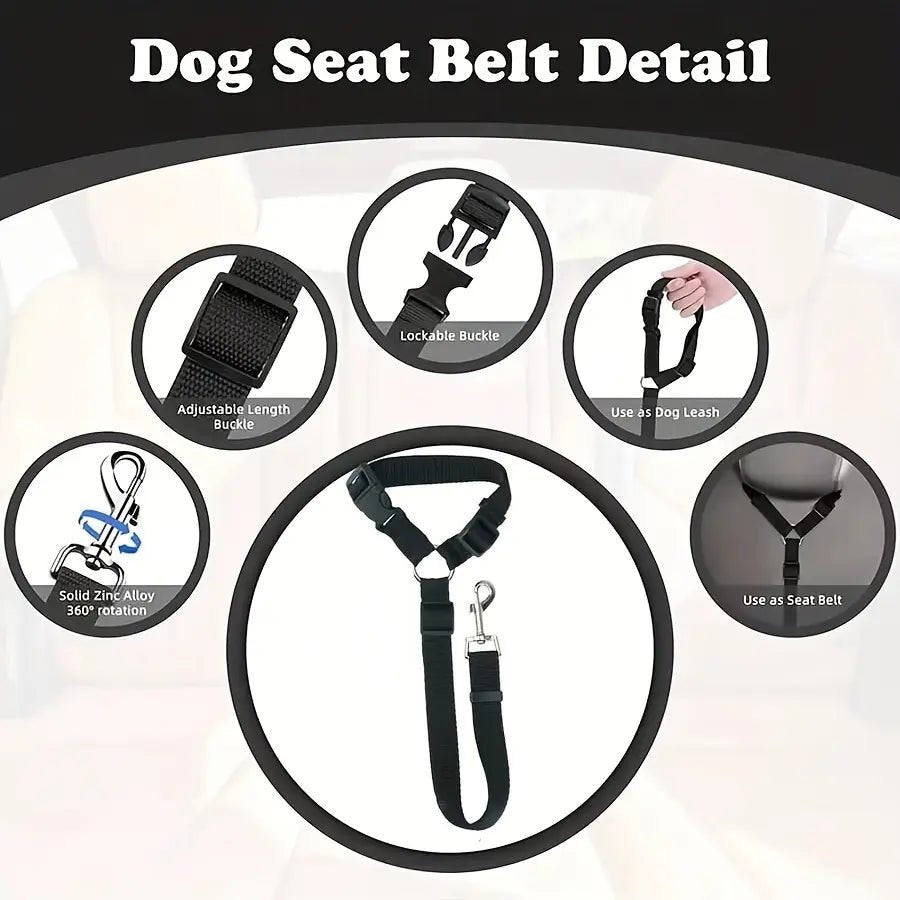 Pawzseek Dog Seat Belt for Car - Safety Harness for SUVs, Perfect Christmas Gift for Pet Owners!