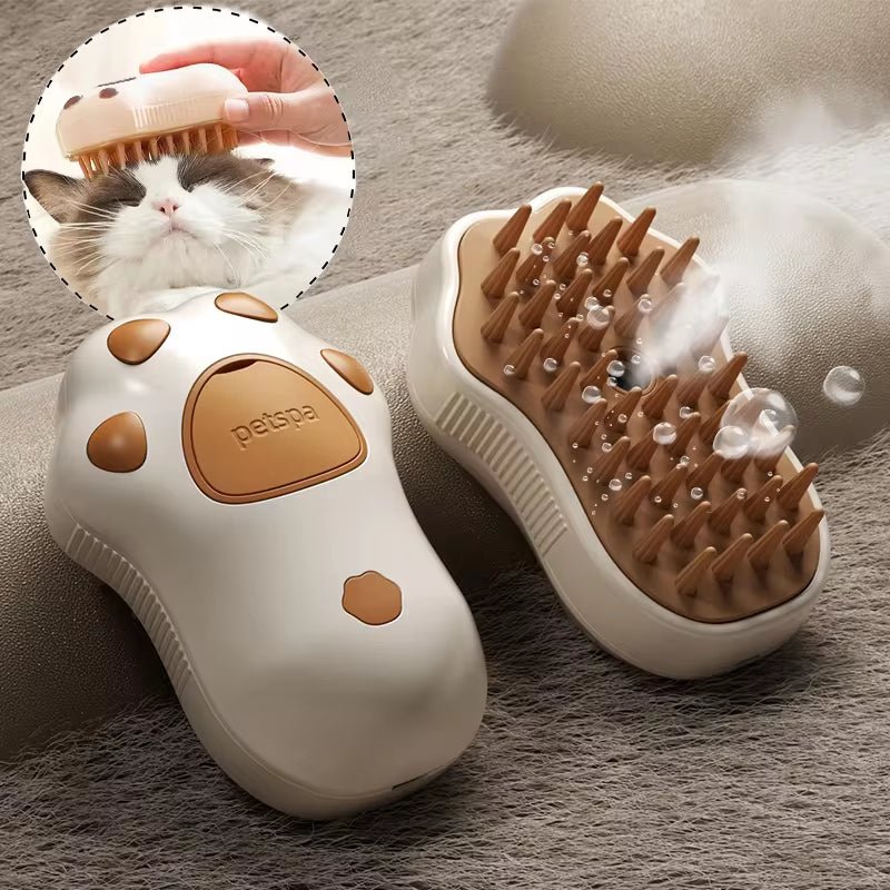 Ultimate 3-in-1 Electric Pet Grooming Brush - Cat & Dog Hair Removal with Massage & Steam Spray Function