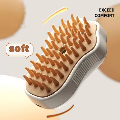 Ultimate 3-in-1 Electric Pet Grooming Brush - Cat & Dog Hair Removal with Massage & Steam Spray Function