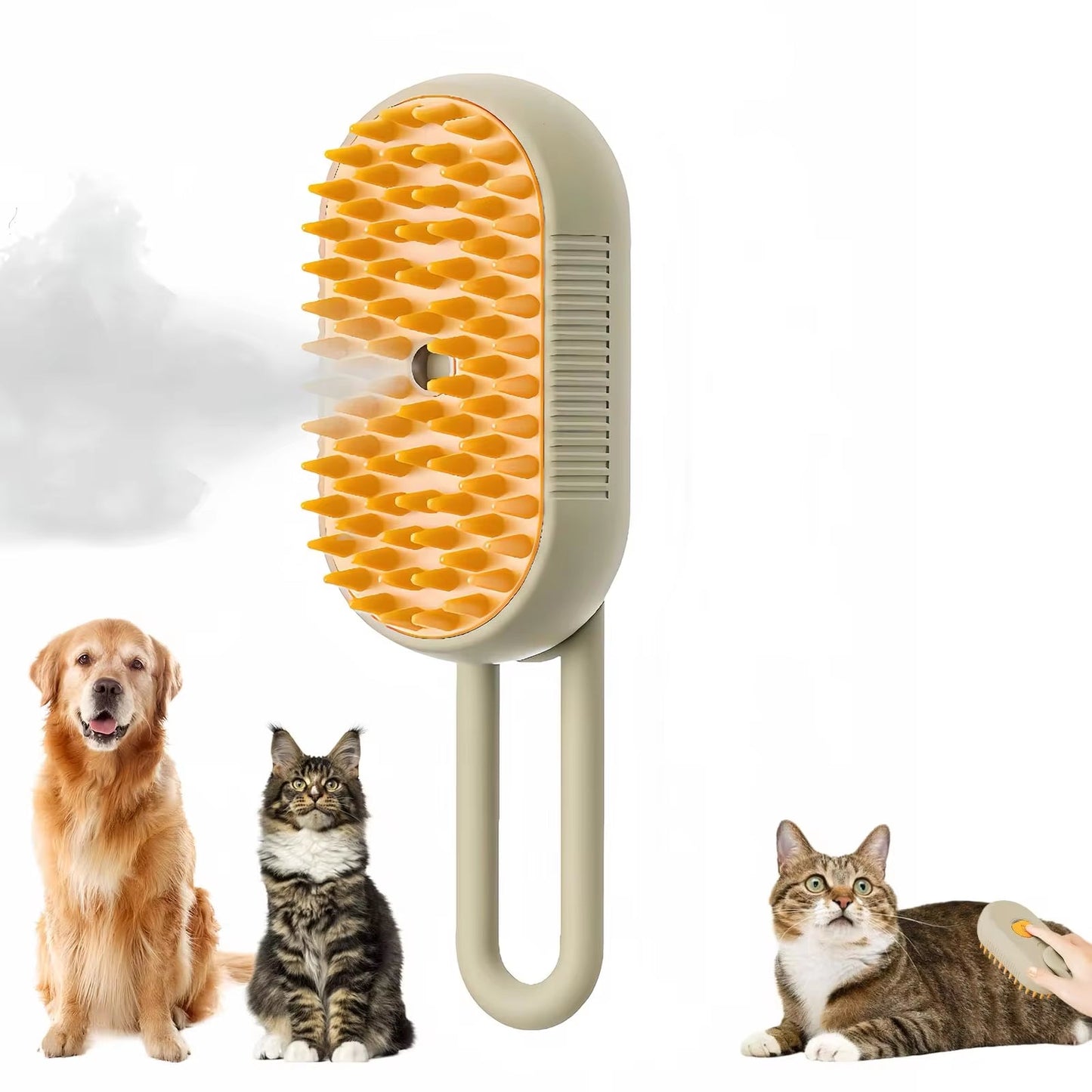 Ultimate 3-in-1 Electric Pet Grooming Brush - Cat & Dog Hair Removal with Massage & Steam Spray Function