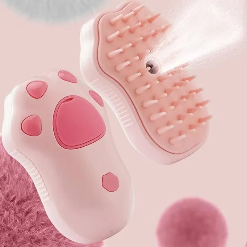 Ultimate 3-in-1 Electric Pet Grooming Brush - Cat & Dog Hair Removal with Massage & Steam Spray Function