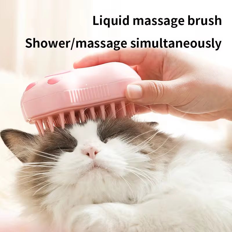 Ultimate 3-in-1 Electric Pet Grooming Brush - Cat & Dog Hair Removal with Massage & Steam Spray Function