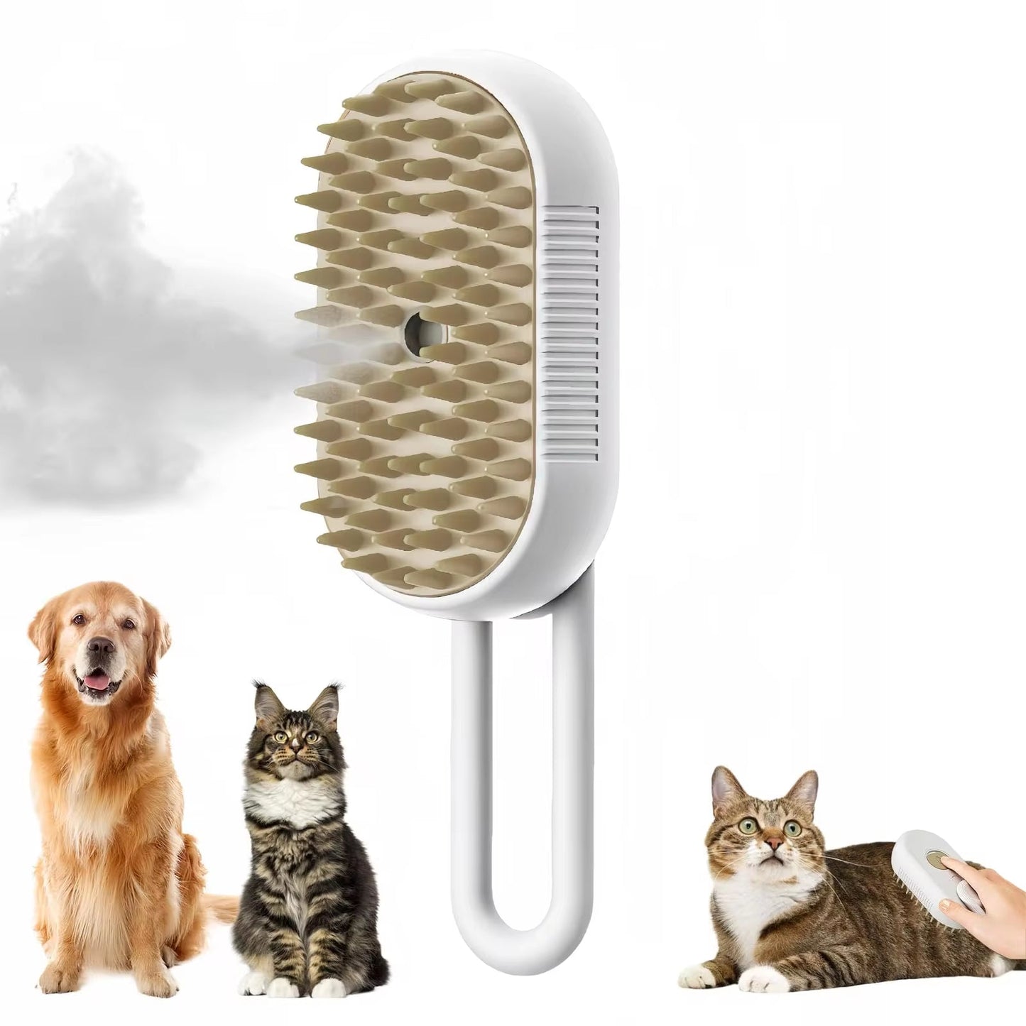 Ultimate 3-in-1 Electric Pet Grooming Brush - Cat & Dog Hair Removal with Massage & Steam Spray Function